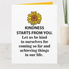 Cartão Bondade Inspiração Citação Girassol Bondade
