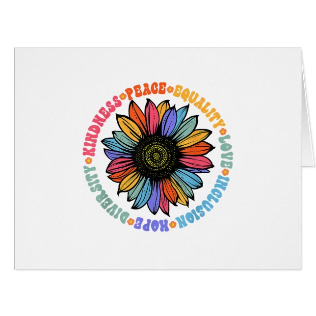 Cartão Bondade Paz Igualdade Amor Esperança Diversidade H (Frente horizontal)