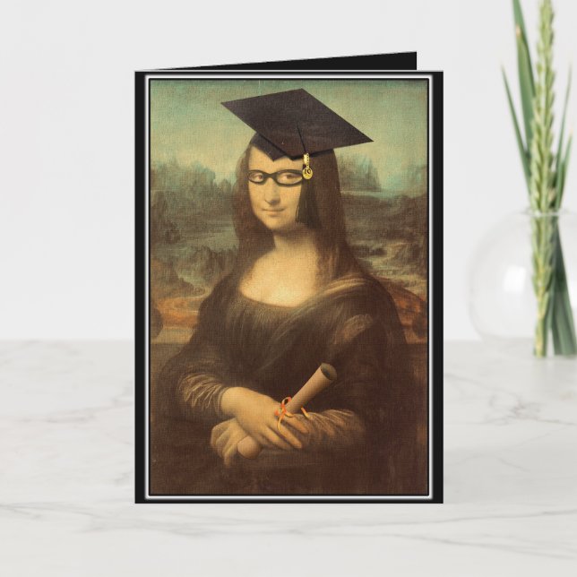 Cartão Boné de Formando para Graduação Mona Lisa (Frente)