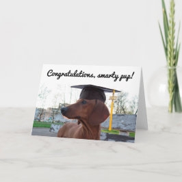 Cartão boné de formatura 2017 e Cão Cachshund Smarty