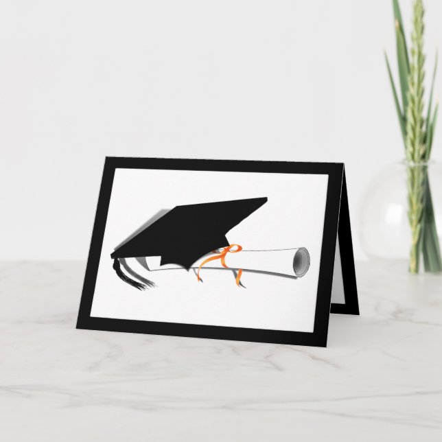 Cartão Boné de formatura Com Diploma (Frente)