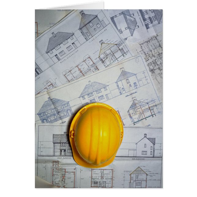 Cartão boné e planos do arquiteto (Frente)