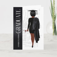 Boné preto para cabelos pretos e Formando feminino
