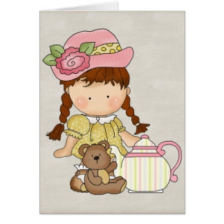 Cartão Boneca adorável do país