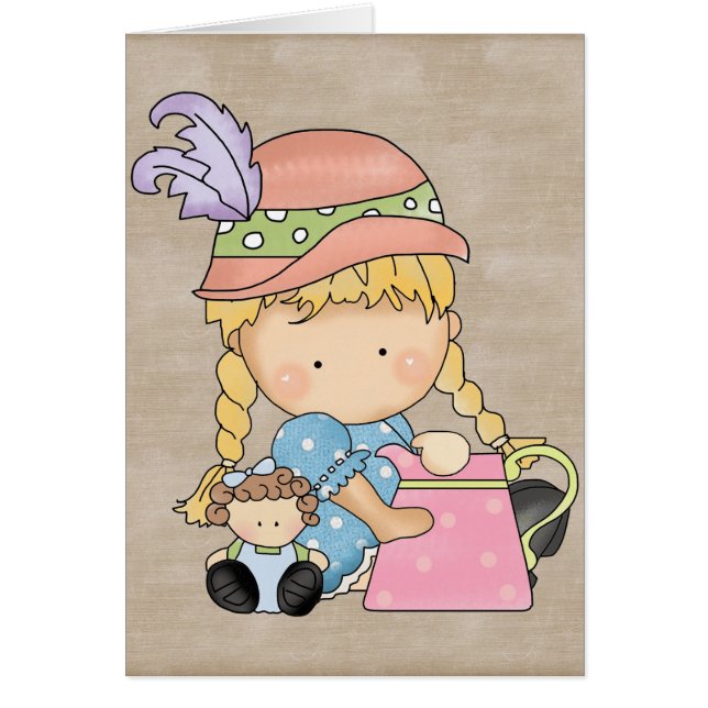 Cartão Boneca adorável do país (Frente)