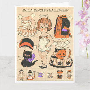Cartão Boneca de papel de Halloween🦇 da Dolly Dangle Rep