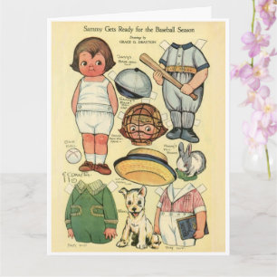 Cartão Boneca de papel de reprodução Dolly Dingle ⚾ Baseb