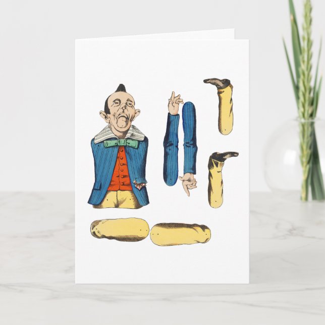 Cartão boneca de papel de velho esquisita cortada (Frente)