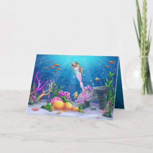 Cartão Boneca famosa vestida como uma sereia