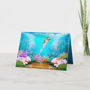 Cartão Boneca famosa vestida como uma sereia