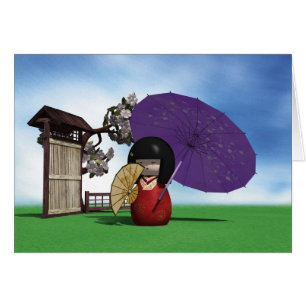 Cartão Boneca Kokeshi