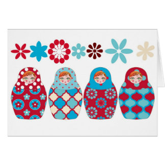 Cartão boneca russa multico