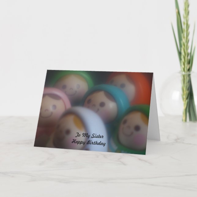 Cartão Bonecas com as caras smily a meu feliz aniversario (Frente)