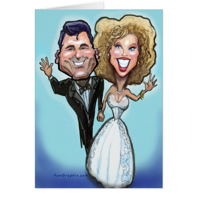 Cartão Bonecas de Bolo de Casamento (Frente)