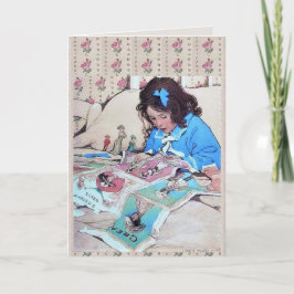 Cartão Bonecas de papel Jessie Wilcox Smith Floral