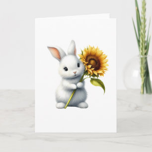 Cartão Boneco Branco doce com girassol