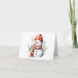 Cartão Boneco de Neve Aquarela