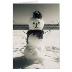 Cartão boneco de neve da costa