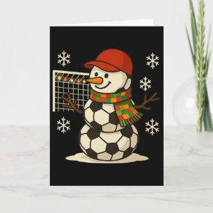 Cartão Boneco de Neve de Futebol Natal Divertido Natal Bo