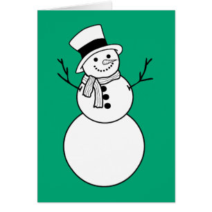 Cartão boneco de neve de inverno escolhe sua própria cor