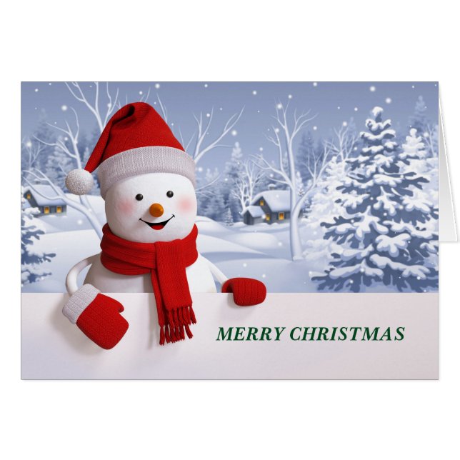 Cartão Boneco de neve do Feliz Natal (Frente Horizontal)