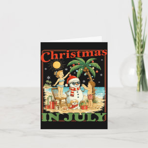 Cartão Boneco de neve engraçado natal em julho xmas verão