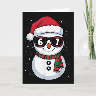 Cartão Boneco de Neve Engraçado Seis Sete Natal 67 Meme G