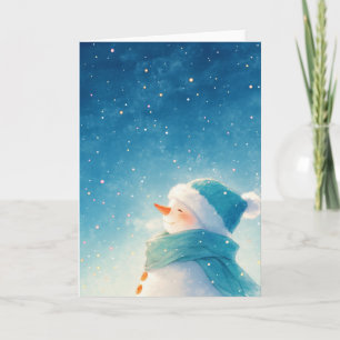 Cartão Boneco de Neve Feliz