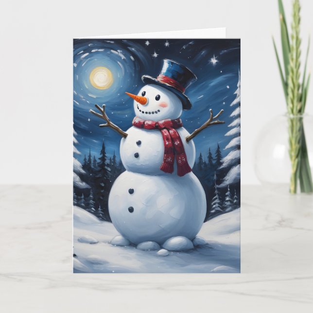 Cartão Boneco de neve feliz natal (Frente)