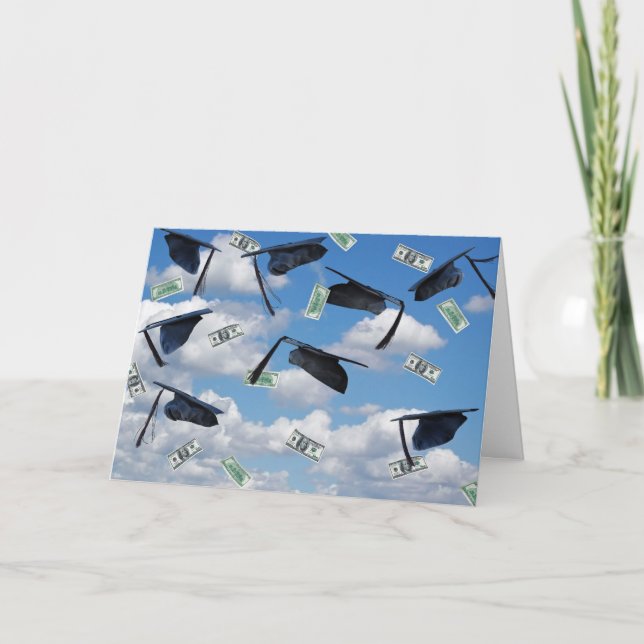 Cartão Bonés de formatura e Dinheiro no Céu (Frente)