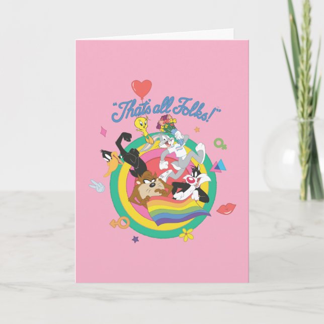 Cartão BONEY TUNES™ - Isso é tudo, pessoal! Pride Bullsey (Frente)