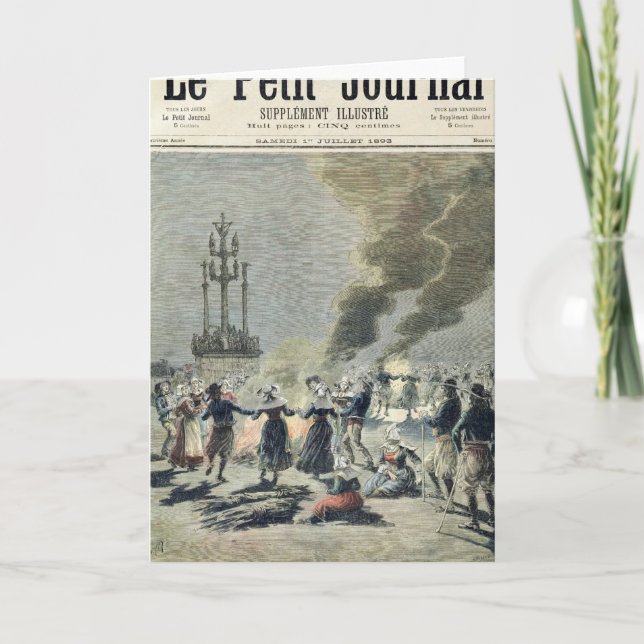 Cartão Bonfires lit to celebrate the summer solstice in (Frente)