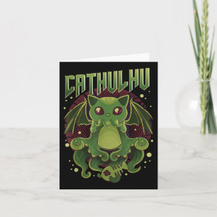 Cartão Bonita &amp; Funny Cathulhu Kawaii Cat Cthulhu