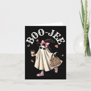 Cartão Bonita Boo Jee Ghost Halloween Leopard Ghost Coffe