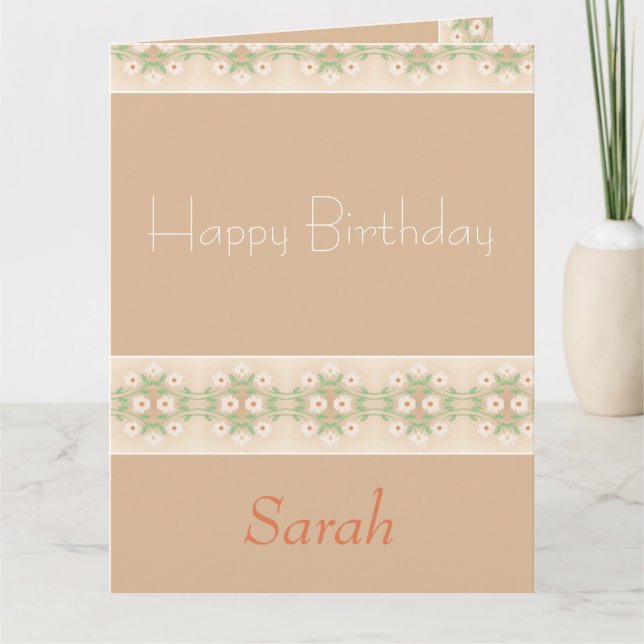 Cartão Bonita Daisy Patterned Dobted (Frente)