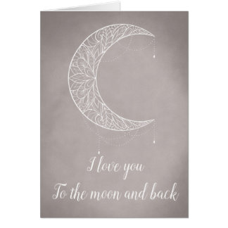 Cartão Bonita Design de Mandala Crescent