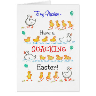 Cartão Bonita diversão, Ducklings Quacking Páscoa, para S