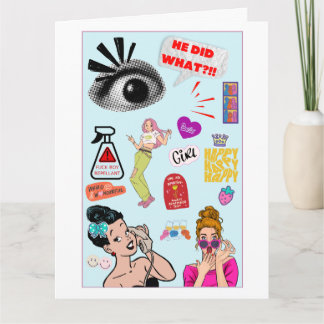Cartão Bonita e Quirky, Engraçada Galentine Day Bff
