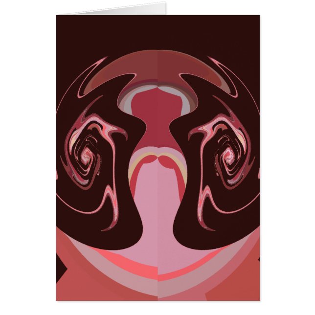 Cartão Bonita Maroon Motif Impressão (Frente)