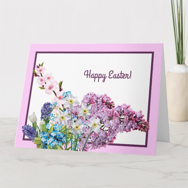 Cartão Bonita páscoa floral (Frente)