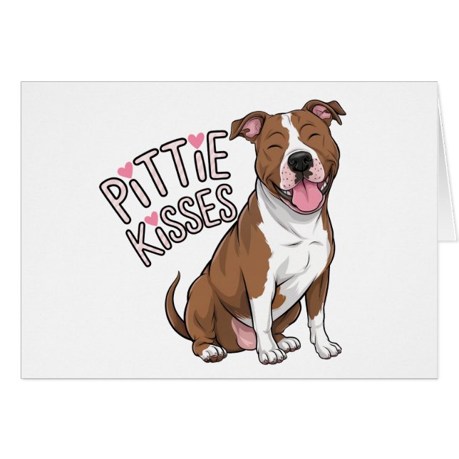 Cartão Bonita Pensão de Pitbull que ama o Pittie Pit Bull (Frente Horizontal)