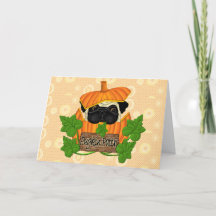 Bonita queda de Halloween Pug Pugkin Pumpkin Patch