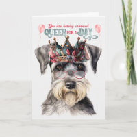 Bonita Rainha Schnauzer para um aniversário engraç
