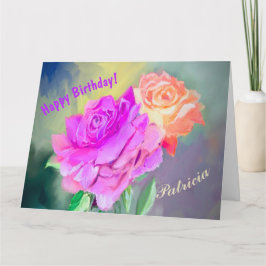 Cartão Bonitas rosas pintadas para ocasião especial