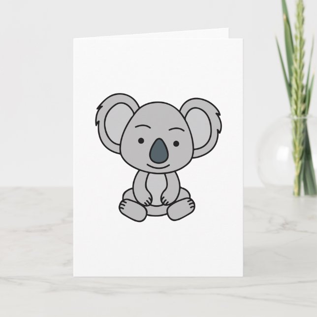 Cartão Bonitinho Koala Com Sorriso Sentado (Frente)