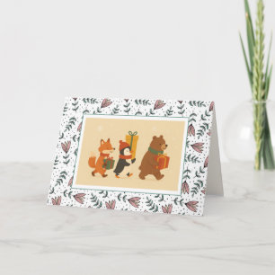 Cartão Bonito Animal Oferta Amigos Aniversário