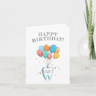 Cartão Bonito aniversário de dentista