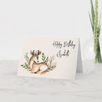 Bonito Aquarela Deer Ling Down Boho Birthday
