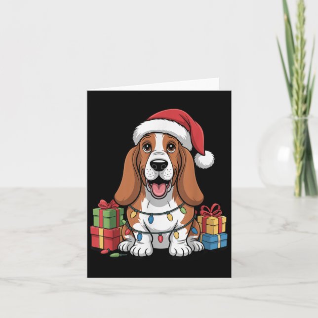 Cartão Bonito Cachorro Engraçado de Natal Cachorro Sobrel (Frente)