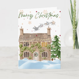 Cartão Bonito Casa de Neve de Natal